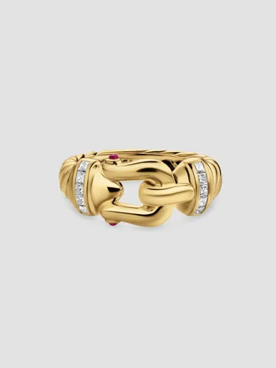 David Yurman Women's Buckle Ring In 18k Yellow Gold