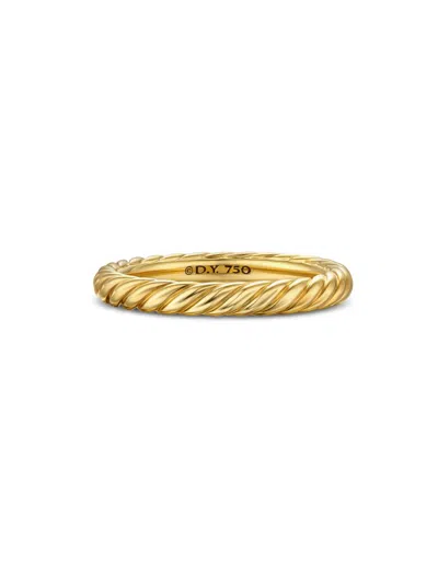 David Yurman Women's Cable Band Ring In 18k Yellow Gold, 2.8mm In Metallic