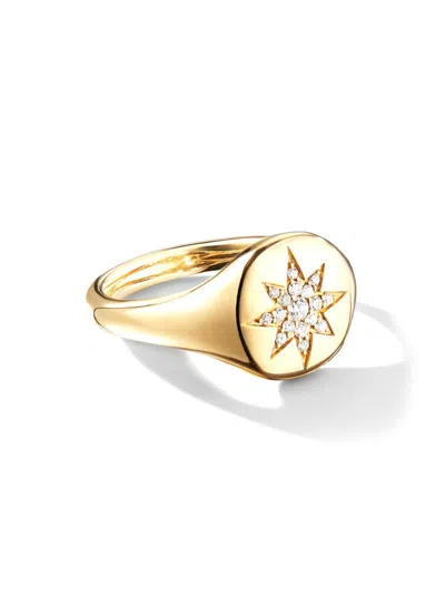 David Yurman Cable Collectibles Compass Mini Pinky Ring In 18k Gold With Diamonds
