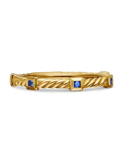 David Yurman Women's Cable Collectibles Stack Ring In 18k Yellow Gold