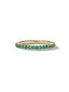 David Yurman Women's Cable Collectibles Stack Ring In 18k Yellow Gold In Emerald