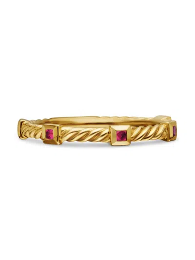 David Yurman Women's Cable Collectibles Stack Ring In 18k Yellow Gold