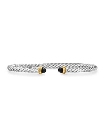 David Yurman Women's Cable Flex Bracelet In Sterling Silver In Black Onyx