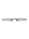 David Yurman Women's Cable Flex Bracelet In Sterling Silver In Green Onyx
