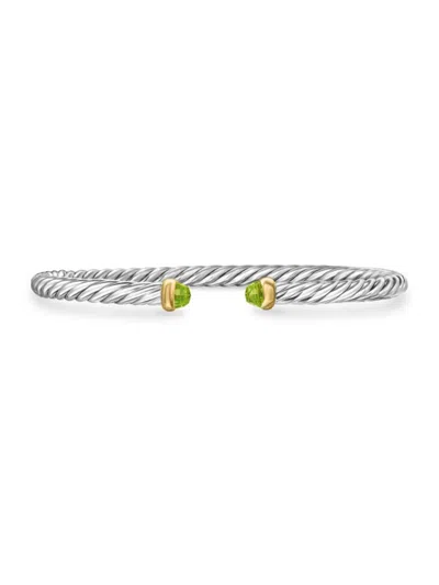 David Yurman Women's Cable Flex Bracelet In Sterling Silver In Peridot
