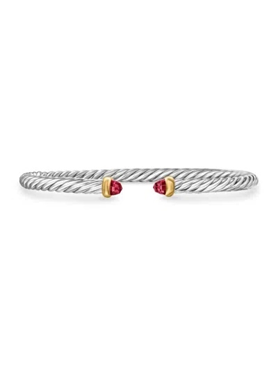 David Yurman Women's Cable Flex Bracelet In Sterling Silver In Rhodolite Garnet