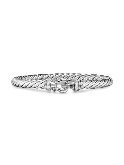 David Yurman Women's Cable Flex Buckle Bracelet In Sterling Silver In Green