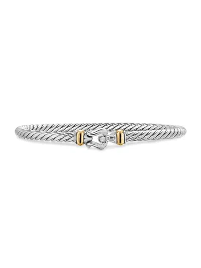 David Yurman Women's Cable Flex Buckle Bracelet In Sterling Silver In Brown