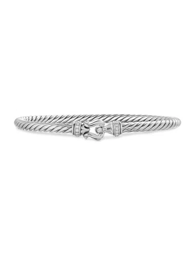 David Yurman Women's Cable Flex Buckle Bracelet In Sterling Silver In Green