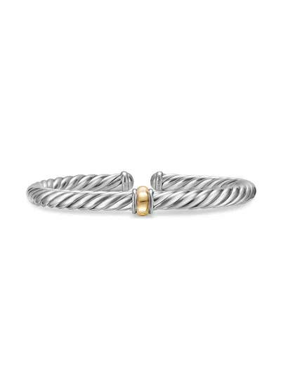 David Yurman Women's Cable Flex Center Station Bracelet In Sterling Silver In Brown