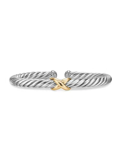 David Yurman Women's Cable Flex X Bracelet In Sterling Silver In Brown