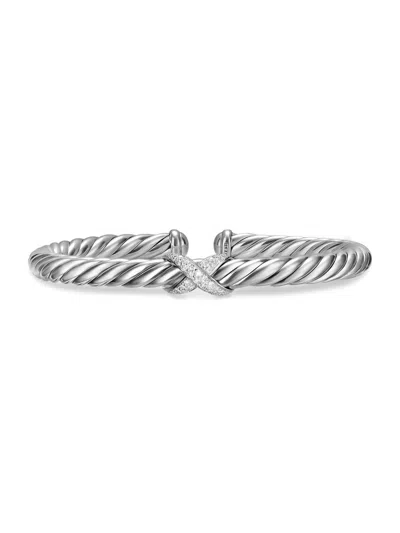 David Yurman Women's Cable Flex X Bracelet In Sterling Silver In Animal Print