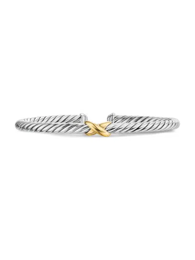 David Yurman Women's Cable Flex X Station Bracelet In Sterling Silver In Black
