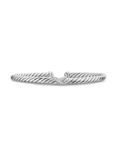 David Yurman Women's Cable Flex X Station Bracelet In Sterling Silver In Gold