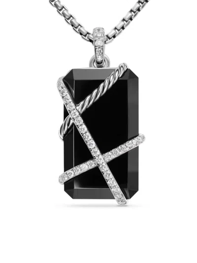 David Yurman Women's Cable Wrap Amulet In Sterling Silver In Black Onyx