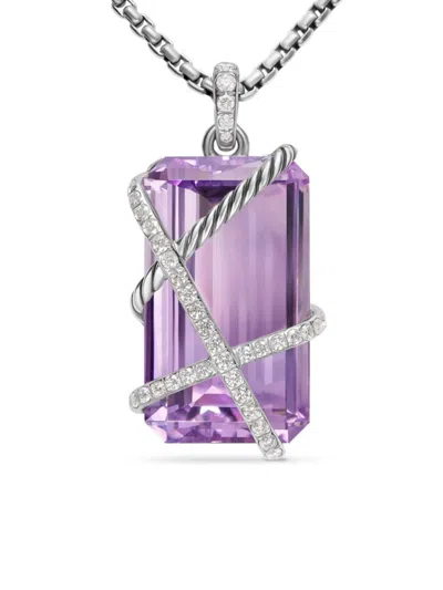 David Yurman Women's Cable Wrap Amulet In Sterling Silver In Lavender Amethyst