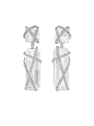 David Yurman Women's Cable Wrap Drop Earrings In Sterling Silver In Metallic