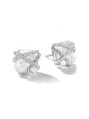 David Yurman Women's Cable Wrap Stud Earrings In Sterling Silver In Crystal