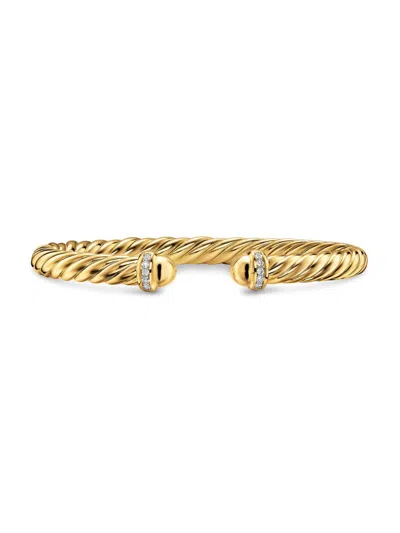 David Yurman Women's Cablespira Flex Bracelet In 18k Yellow Gold In Brown