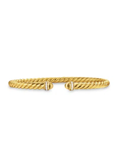 David Yurman Women's Cablespira Flex Bracelet In 18k Yellow Gold In Blue