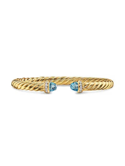David Yurman Women's Cablespira Flex Bracelet In 18k Yellow Gold In Brown
