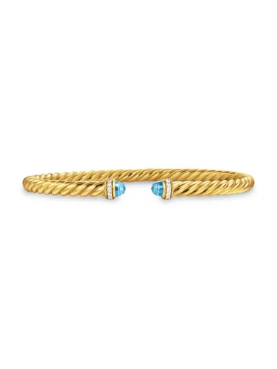 David Yurman Women's Cablespira Flex Bracelet In 18k Yellow Gold In Gray