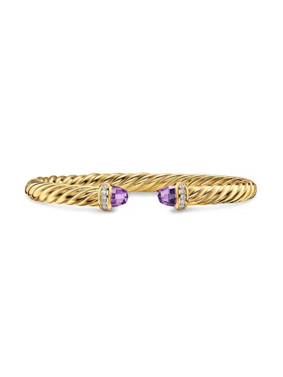 David Yurman Women's Cablespira Flex Bracelet In 18k Yellow Gold In Gray