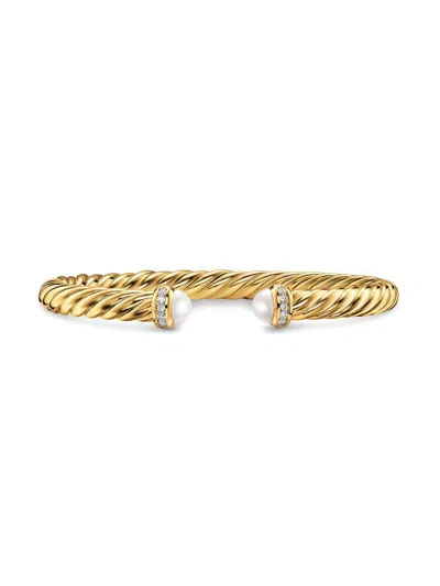 David Yurman Women's Cablespira Flex Bracelet In 18k Yellow Gold In Burgundy
