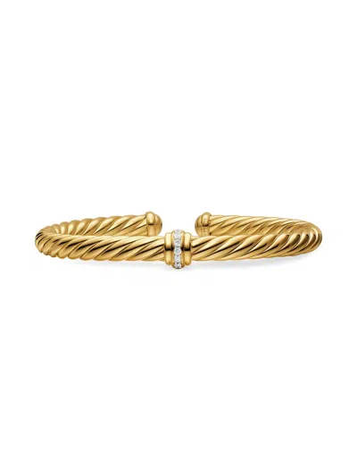 David Yurman Women's Cablespira Flex Center Station Bracelet In 18k Yellow Gold