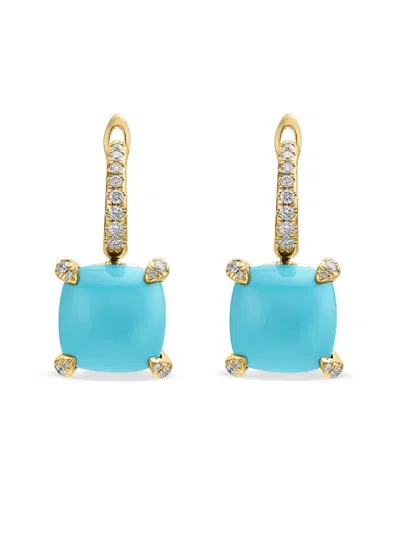 David Yurman Women's Chatelaine Drop Earrings In 18k Yellow Gold In Blue