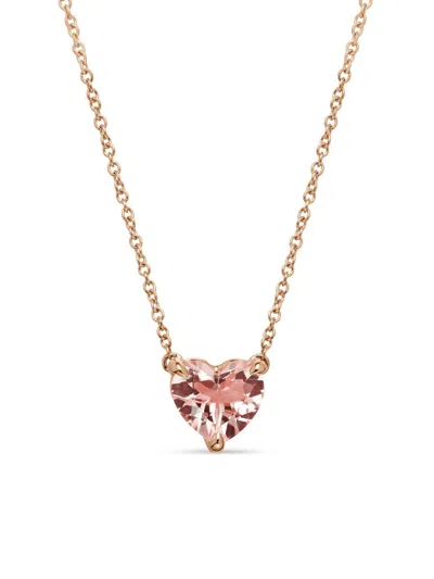 David Yurman Women's Chatelaine Heart Pendant Necklace In 18k Rose Gold With Morganite, 8mm In Pink