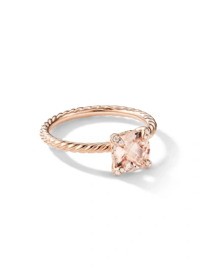 David Yurman Women's Chatelaine Ring In 18k Rose Gold With Morganite And Pavé Diamonds