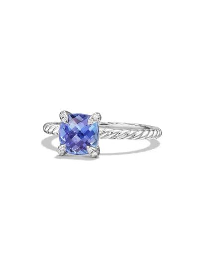David Yurman Women's Chatelaine Ring In 18k White Gold In Tanzanite