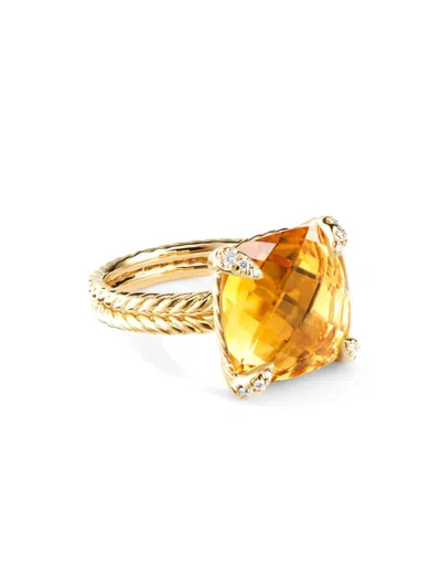 David Yurman Women's Chatelaine Ring In 18k Yellow Gold In Citrine