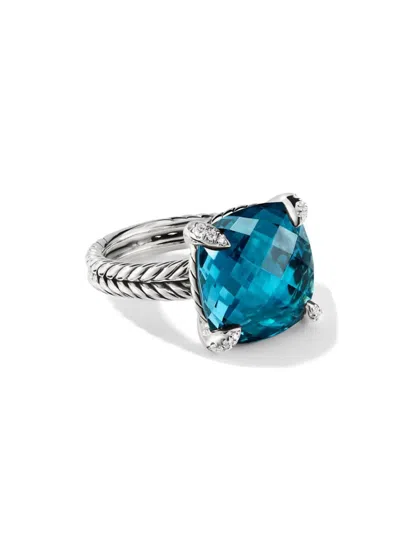 David Yurman Chatelaine Ring With Hampton Blue Topaz And Diamonds