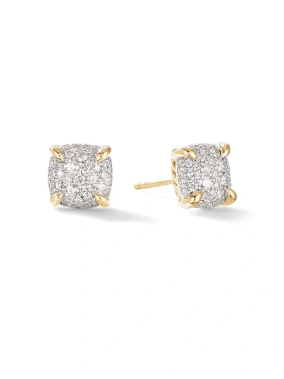 David Yurman Women's Chatelaine Stud Earrings In 18k Yellow Gold With Pavé Diamonds