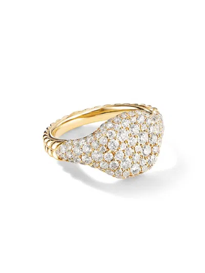 David Yurman Women's Chevron Pinky Ring In 18k Yellow Gold In Diamond