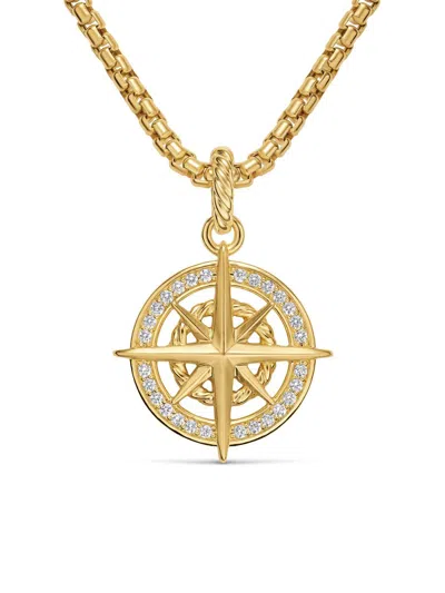 David Yurman Women's Compass Amulet In 18k Yellow Gold With Diamonds, 21.3mm