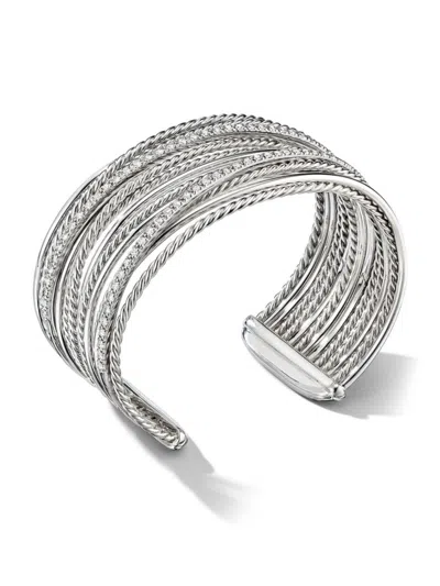 David Yurman Women's Crossover Cuff Bracelet In Sterling Silver In Metallic