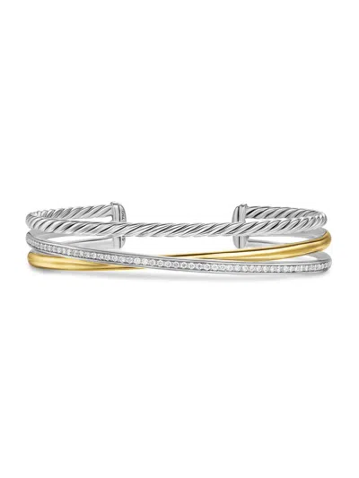 David Yurman Women's Crossover Three Row Bracelet In Sterling Silver In Metallic