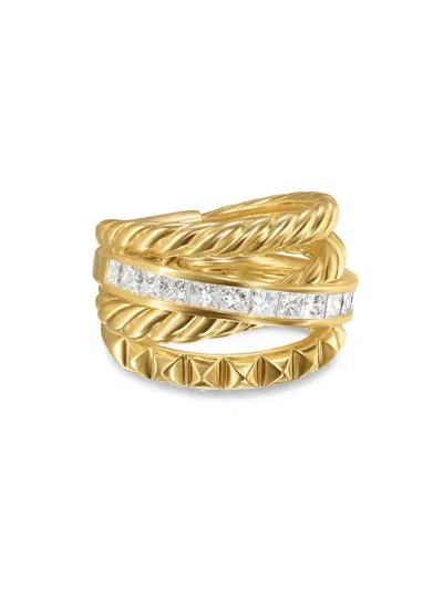 David Yurman Women's Crossover Trio Four Row Ring In 18k Yellow Gold