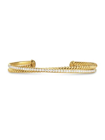 David Yurman Women's Crossover Two Row Bracelet In 18k Yellow Gold In Orange