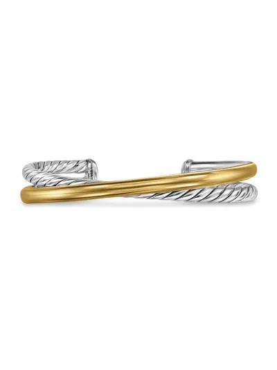 David Yurman Women's Crossover Two Row Cuff Bracelet In Sterling Silver In Orange