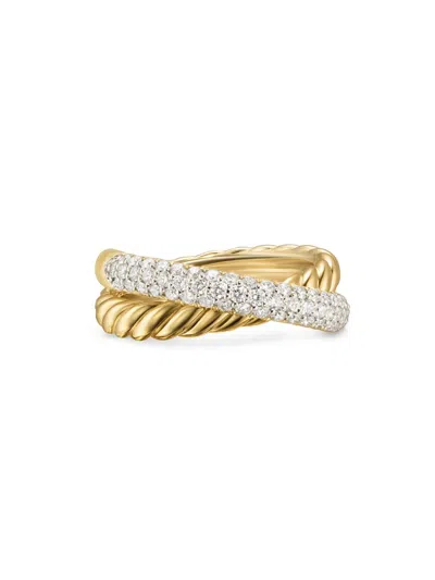 David Yurman Women's Crossover Two Row Ring In 18k Yellow Gold