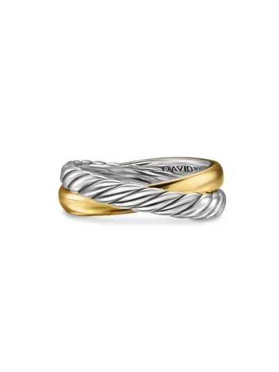 David Yurman Women's Crossover Two Row Rotating Ring In Sterling Silver In Metallic