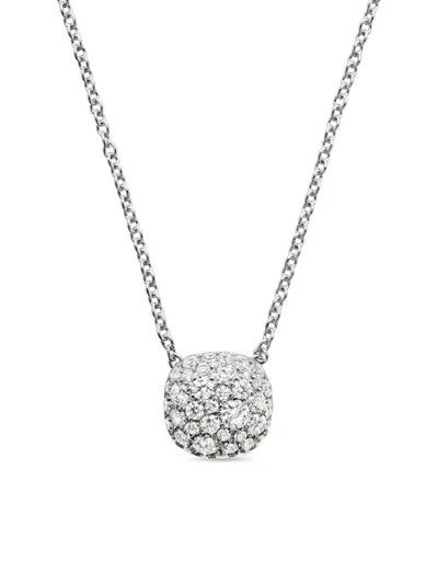 David Yurman Women's Cushion Pendant Necklace In 18k White Gold In Metallic