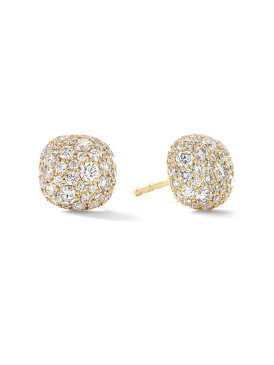 David Yurman Women's Cushion Stud Earrings In 18k Yellow Gold