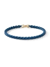 David Yurman Women's Dy Bel Aire Chain Bracelet With 14k Yellow Gold Accent In Navy