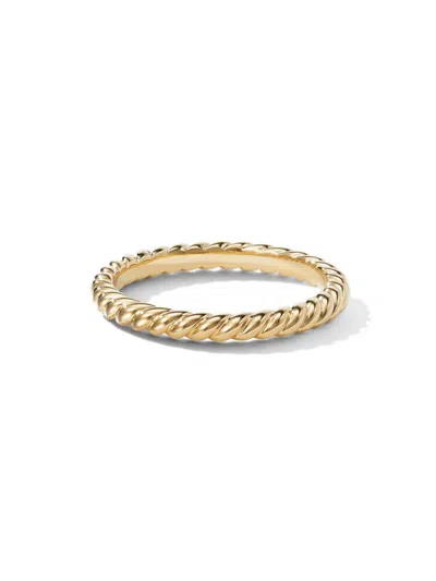 David Yurman Women's Dy Cable Band Ring In 18k Yellow Gold, 2.45mm