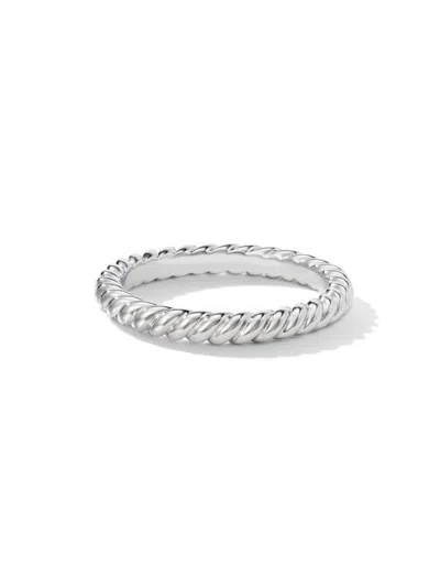 David Yurman Women's Dy Cable Band Ring In Platinum, 2.45mm In Silver